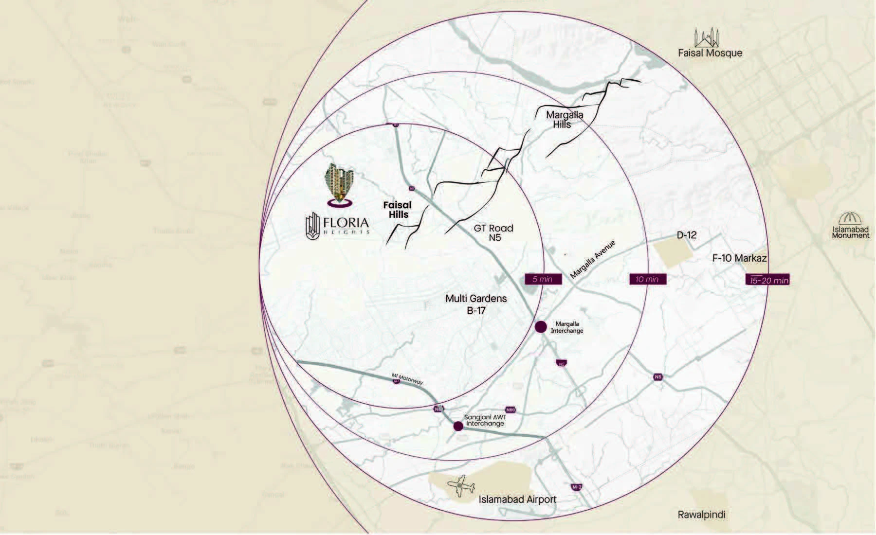 Floria Heights Prime Location Map